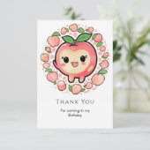 Eenvoudige Pastel Perzik Verjaardag Bedankkaart (Staand voorkant)