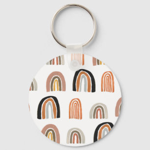 Eenvoudige pastel regenboog Kinder stijl Sleutelhanger