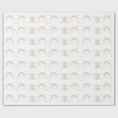 Eenvoudige pastel regenboogcake cadeaupapier (Vlak)