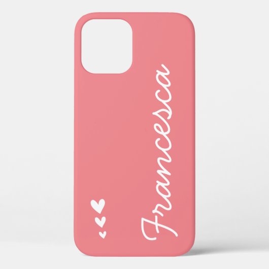 Eenvoudige pastel roze en witte harten aangepaste  Case-Mate iPhone case (Achterkant)