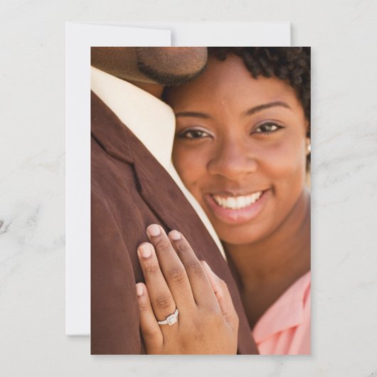 Eenvoudige Pastel Roze Goud Bloemen Foto Bruiloft Save The Date (Achterkant)