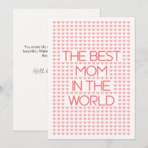 Eenvoudige Pastel Roze Harten Typografie Moederdag
