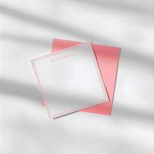 Eenvoudige Pastel Roze Minimalistische Monogram Tw