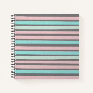Eenvoudige Pastel Stripes kunstwerk Notitieboek