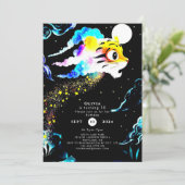 Eenvoudige pastel tijger verjaardag kaart (Staand voorkant)