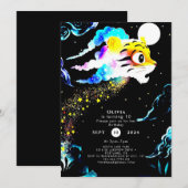 Eenvoudige pastel tijger verjaardag kaart (Voorkant / Achterkant)