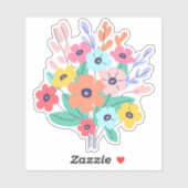 Eenvoudige Pastel Wildbloemen Waterdicht Sticker (Vel)