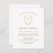 Eenvoudige Pastel Wildflowers Krans Doop Kaart (Voorkant / Achterkant)