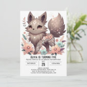 Eenvoudige Pastel Wolf Digitale Verjaardag Kaart (Staand voorkant)
