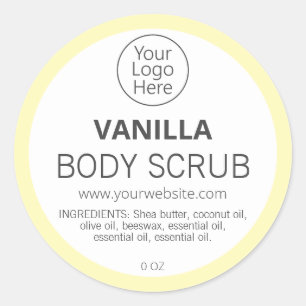 Eenvoudige pastelgele rand vanille Logo labels