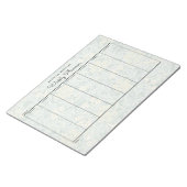 Eenvoudige Pastelgroene Bloemige Weekplanner Notitieblok (Schuin)