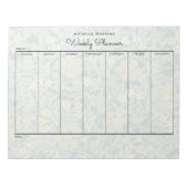 Eenvoudige Pastelgroene Bloemige Weekplanner Notitieblok (Voorkant)