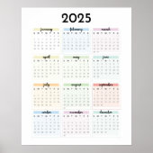 Eenvoudige pastelkalender 2025 poster (Voorkant)