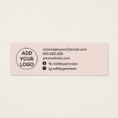 Eenvoudige pastelroze stompjes oorscherm mini visitekaartjes (Achterkant)