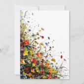 Eenvoudige Pastels Wildbloemen 40e verjaardag Kaart (Achterkant)