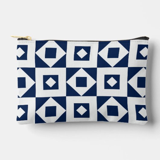 Eenvoudige Patch Navy White Print Cut Naaien Klein Etui (Voorkant)