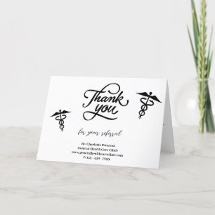 Eenvoudige patiëntenverwijzing door arts bedankkaart