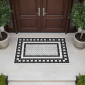 Eenvoudige Patroon Zwart-wit Tegel Ontwerp Deurmat