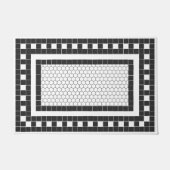 Eenvoudige Patroon Zwart-wit Tegel Ontwerp Deurmat (Voorkant)