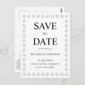 Eenvoudige Paw Prints Trouwen Save the Date Uitnod Briefkaart (Voorkant / Achterkant)