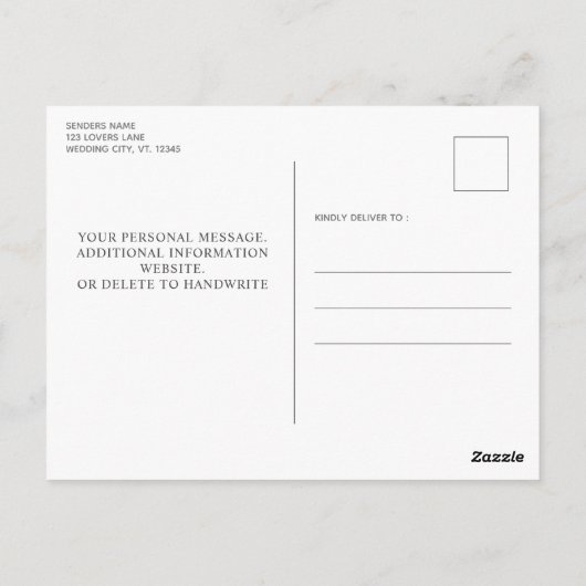 Eenvoudige Paw Prints Trouwen Save the Date Uitnod Briefkaart (Achterkant)