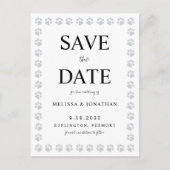 Eenvoudige Paw Prints Trouwen Save the Date Uitnod Briefkaart (Voorkant)
