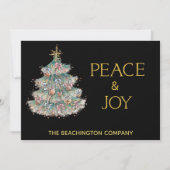 *~* Eenvoudige PEACE JOY Corporate kerstboomkaart (Voorkant)