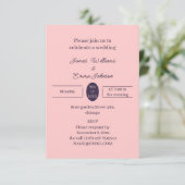 Eenvoudige Peach Aangepaste bruiloft uitnodiging (Staand voorkant)