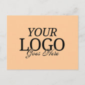 Eenvoudige Peach Company Logo met QR Code Business Briefkaart (Voorkant)