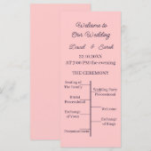 Eenvoudige Peach Custom Wedding Programma (Voorkant / Achterkant)