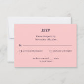 Eenvoudige Peach Custom Wedding RSVP Kaartje (Voorkant)