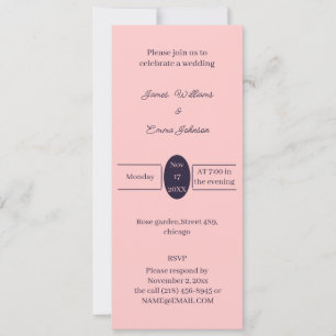 Eenvoudige Peach Gepersonaliseerde bruiloft uitnod Save The Date