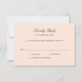 Eenvoudige Peach RSVP-kaarttekst antwoordkaart RSVP Kaartje