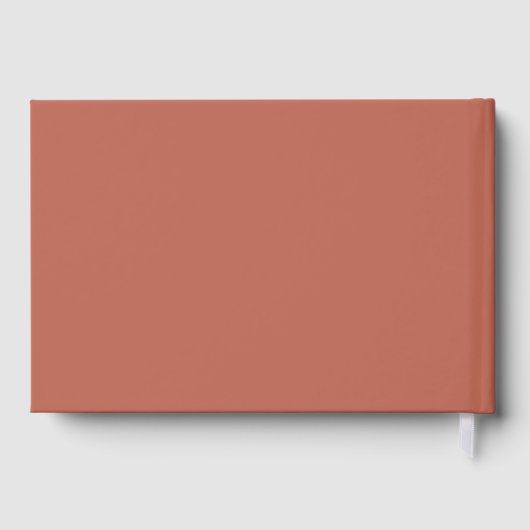 Eenvoudige Peach Terracotta Roos gouden folie brui Gastenboek (Achterkant)