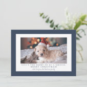 Eenvoudige Peacoat lijst foto  Feestdagenkaart (Staand voorkant)