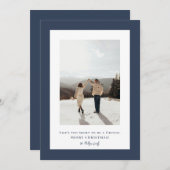 Eenvoudige Peacoat lijst foto Feestdagenkaart (Voorkant / Achterkant)