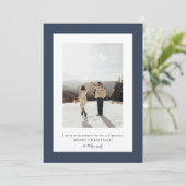 Eenvoudige Peacoat lijst foto Feestdagenkaart (Staand voorkant)