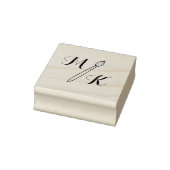Eenvoudige penseel Monogram Initialen Rubberstempel (Stempel)