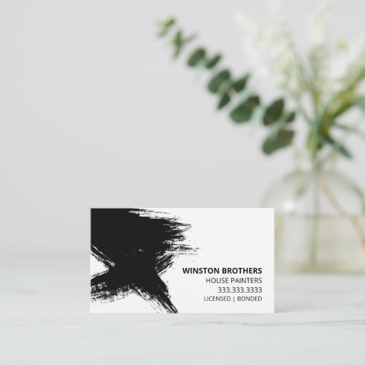 Eenvoudige penseelstreek huis schilder visitekaartje (Staand voorkant)