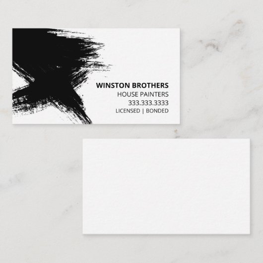 Eenvoudige penseelstreek huis schilder visitekaartje (Voorkant / Achterkant)