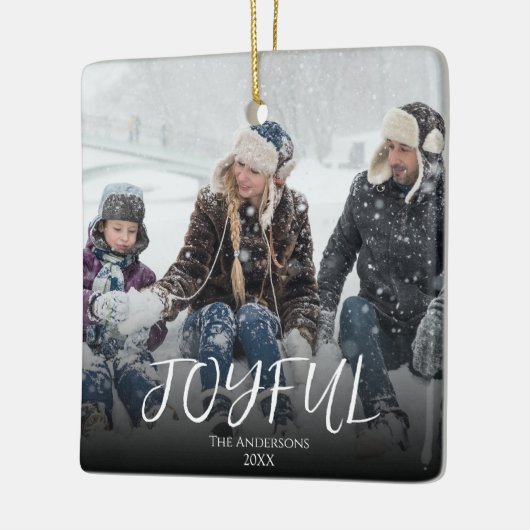 Eenvoudige penseelstreek Vrolijke kalligrafie Fami Keramisch Ornament (Links)