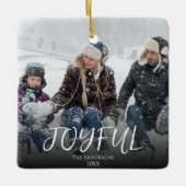 Eenvoudige penseelstreek Vrolijke kalligrafie Fami Keramisch Ornament (Voorkant)