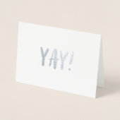 Eenvoudige penseelstreek zilverfolie Wenskaart -Ya Folie Kaarten (Voorkant)