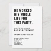 Eenvoudige Pensioenpartij Man Vrouw Afscheidsfeest Kaart (Voorkant)