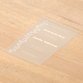 Eenvoudige pensionering doodle daisy wit acryl uitnodigingen (Laagn)