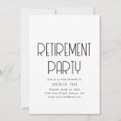 Eenvoudige pensionering Party Invitation Sjabloon Kaart (Voorkant)