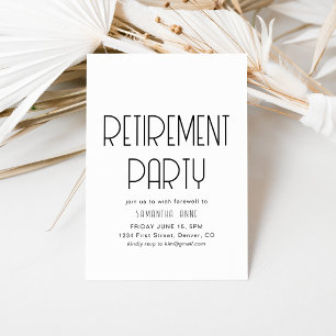 Eenvoudige pensionering Party Invitation Sjabloon Kaart