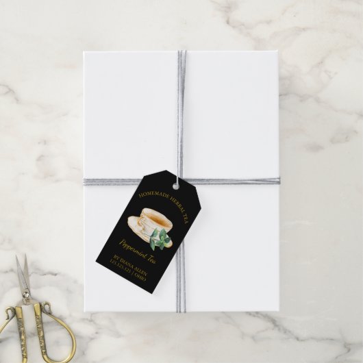 Eenvoudige pepermunt thee hanglabel cadeaulabel (Met Touw)