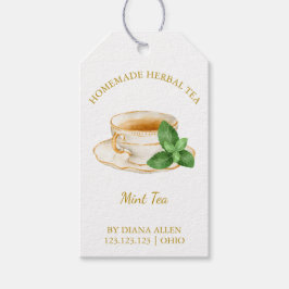Eenvoudige pepermuntthee hanglabel cadeaulabel