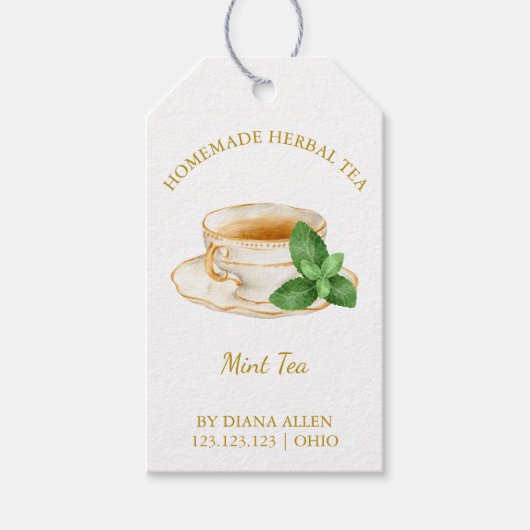 Eenvoudige pepermuntthee hanglabel cadeaulabel (Voorkant)